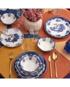 24 pièces Service de table Bluecourt blanc/bleu