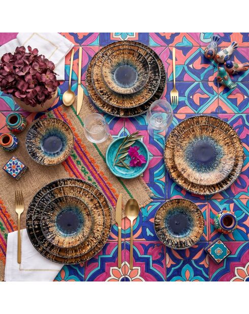24 pièces Service de table Bend multicolores