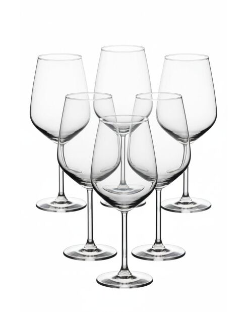 4 pièces de verres à vin Avantgarde-490 transparent - 9,1x9,1x21,8 cm