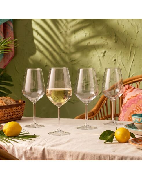 4 pièces de verres à vin Avantgarde-490 transparent - 9,1x9,1x21,8 cm