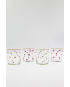 4 pièces de verres Dame 380 doré/transparent - 8,6x8,6x9,1 cm