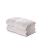 2 pièces de serviettes de bain Check écru - 70x140 cm