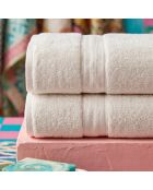 2 pièces de serviettes de bain Check écru - 70x140 cm