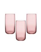 3 pièces de verres Pb-420805-P rose - 6 6,7x6,7x12,9 cm