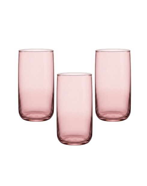 3 pièces de verres Pb-420805-P rose - 6 6,7x6,7x12,9 cm