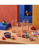 3 pièces de verres Pb-420805-P rose - 6 6,7x6,7x12,9 cm