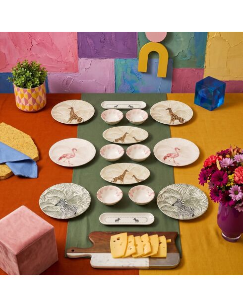 16 pièces petit-déjeuner Doga multicolores