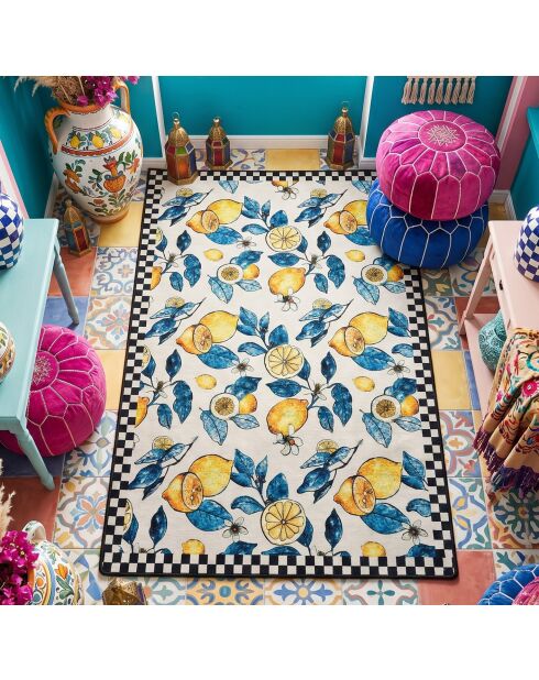 Veelkleurig vloerkleed Lemon voor in de gang - 80x200 cm