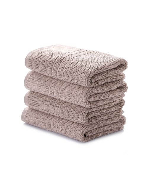 4 pièces de serviettes pour les mains Central brunes - 50x100 cm
