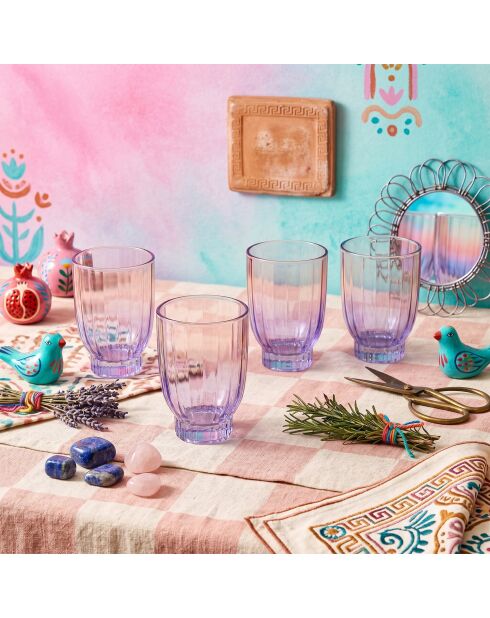 4 pièces de verres Elite 320 violet - 7,9x7,9x11 cm