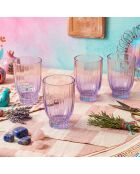 4 pièces de verres Elite 320 violet - 7,9x7,9x11 cm