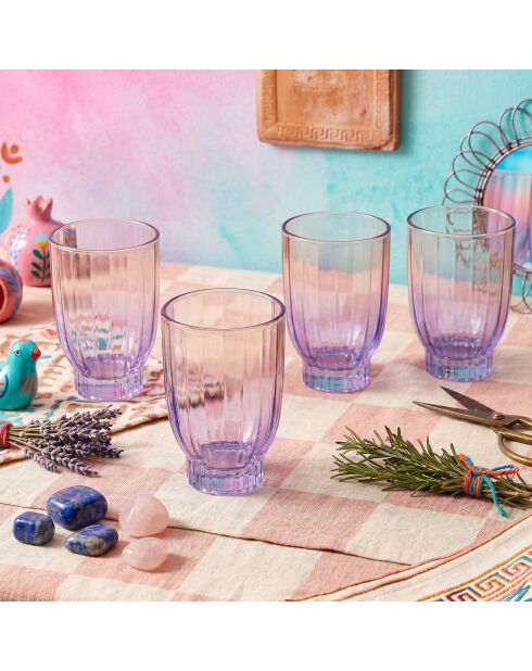 4 pièces de verres Elite 320 violet - 7,9x7,9x11 cm