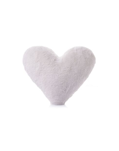 Coussin Cœur blanc - 38x33x9 cm