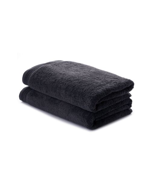 2 pièces de serviettes de bain Unceasing noires- 70x140 cm