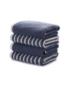 4 pièces de serviettes pour les mains Stripe Melange bleu foncé - 50x90 cm