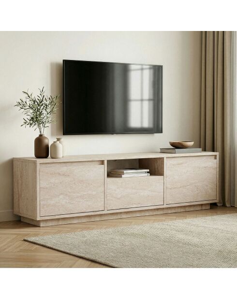 Meuble TV Sentinel travertin - 160×30×42 cm
