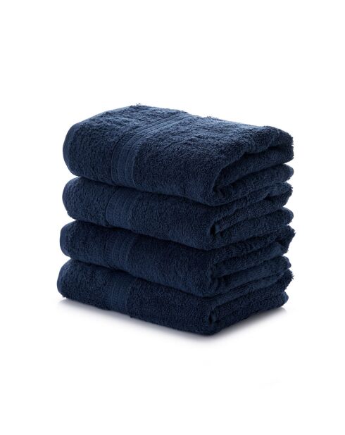 4 pièces de serviettes pour les mains List bleu foncé - 50x90 cm