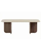 Tavolino Akira in travertino noce veneziano - 120×60×41 cm