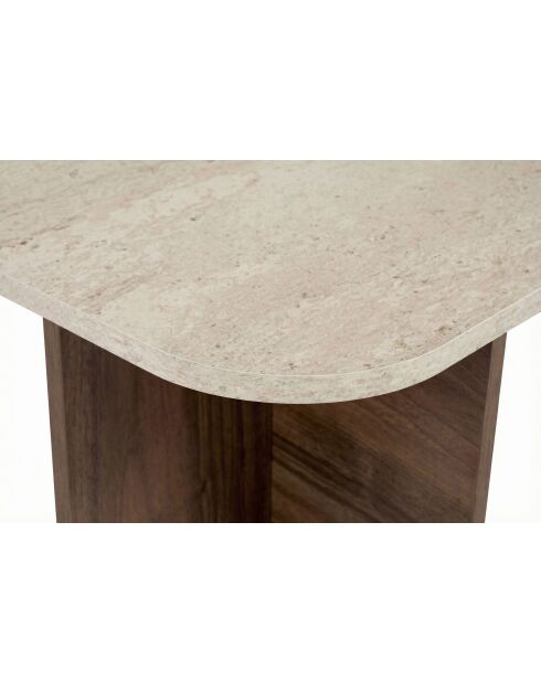Tavolino Akira in travertino noce veneziano - 120×60×41 cm