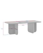 Tavolino Akira in travertino noce veneziano - 120×60×41 cm