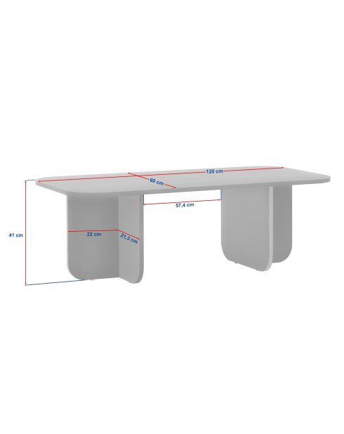 Tavolino Akira in travertino noce veneziano - 120×60×41 cm