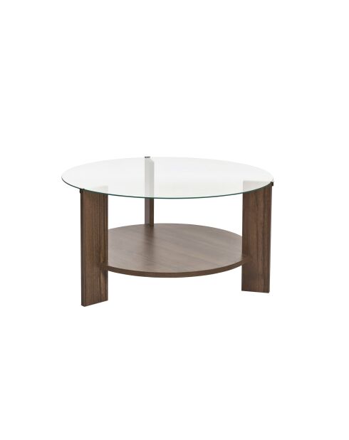 Clara Couchtisch aus transparentem venezianischem Nussbaum - 75×75×40 cm