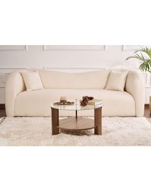 Clara Couchtisch aus transparentem venezianischem Nussbaum - 75×75×40 cm
