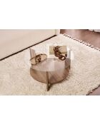 Clara Couchtisch aus transparentem venezianischem Nussbaum - 75×75×40 cm