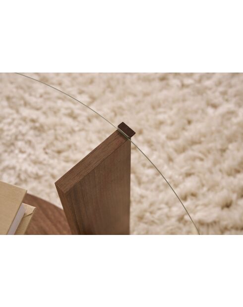 Clara Couchtisch aus transparentem venezianischem Nussbaum - 75×75×40 cm