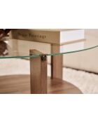 Clara Couchtisch aus transparentem venezianischem Nussbaum - 75×75×40 cm