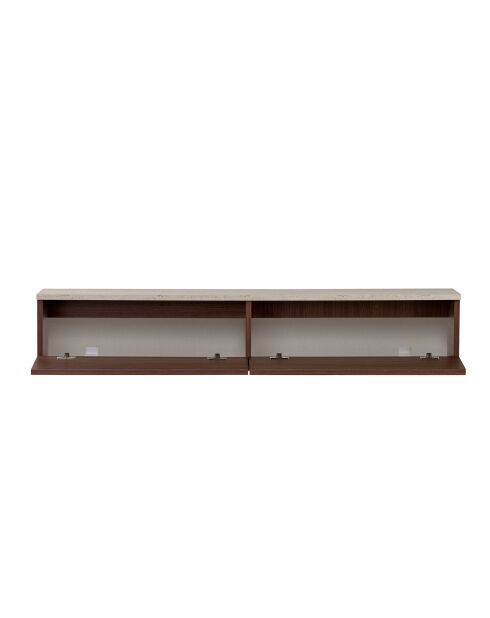 Meuble TV Ligne 160 travertin noyer - 160×25×25 cm