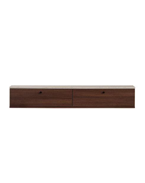 Meuble TV Ligne 160 travertin noyer - 160×25×25 cm