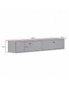 Meuble TV Ligne 160 travertin noyer - 160×25×25 cm