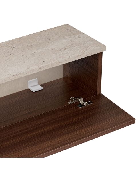 Meuble TV Ligne 160 travertin noyer - 160×25×25 cm