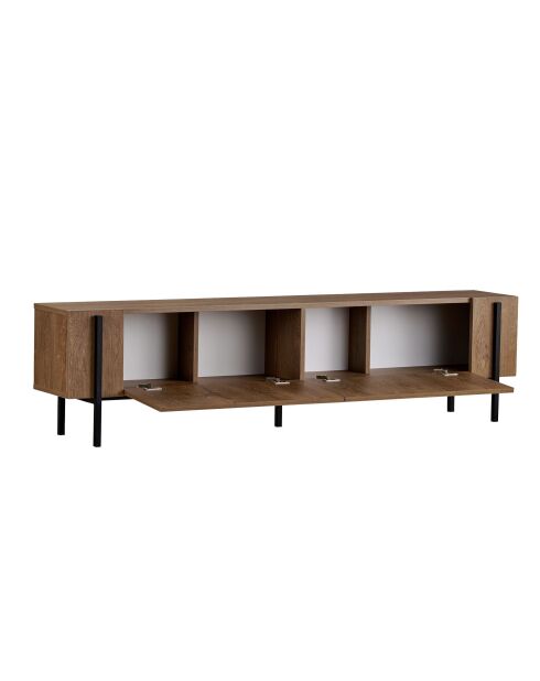 Mueble TV Nexus de roble caucásico negro - 180×30×45 cm