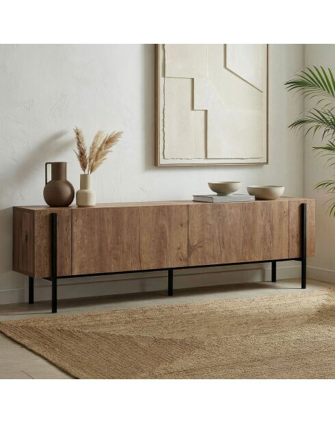 Nexus tv-meubel zwart Kaukasisch eikenhout - 180×30×45 cm