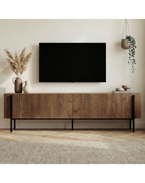Nexus tv-meubel zwart Kaukasisch eikenhout - 180×30×45 cm