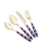 24 pièces de couverts Ckb0286 doré/violet