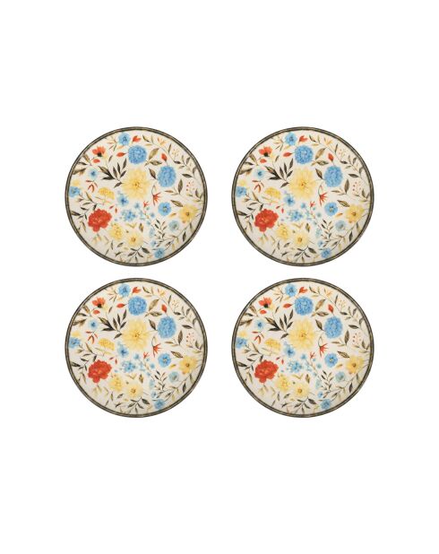 4 pièces d'assiettes à dessert Tvl4Ptprs1212 multicolore - 20x20x2 cm