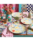4 pièces d'assiettes à dessert Tvl4Ptprs1212 multicolore - 20x20x2 cm