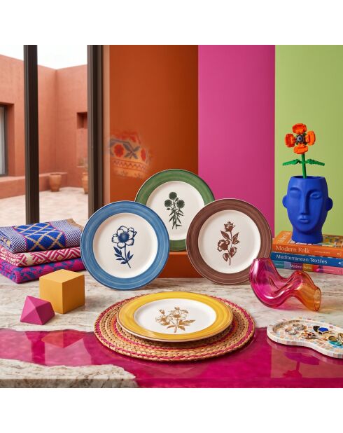 4 pièces d'assiettes de service x00022705 multicolores - D. 28 cm