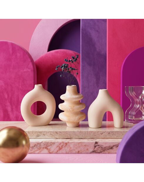 Set di vasi Glamour Candle 5St beige - 8x8x10 cm