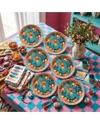 6 pièces d'assiettes à dessert Nectarine 6 multicolore - 20x20x2 cm