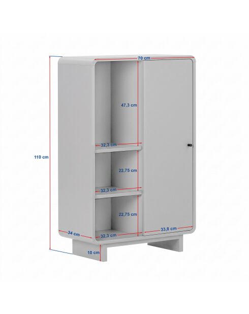 Armoire multifonctionnelle Torina chêne de sepet - 70×34×110 cm