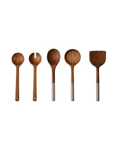 5 pièces Service de table Mch0011277 brun - D. 31,5 cm