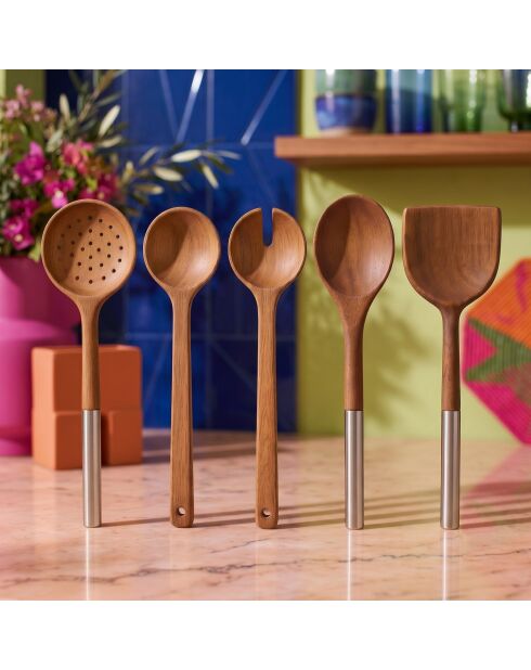 5 pièces Service de table Mch0011277 brun - D. 31,5 cm