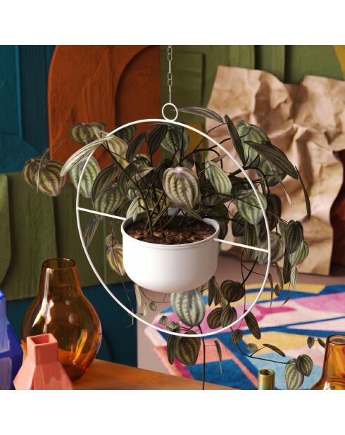 Witte decoratieve pot Payanda - D. 17 cm