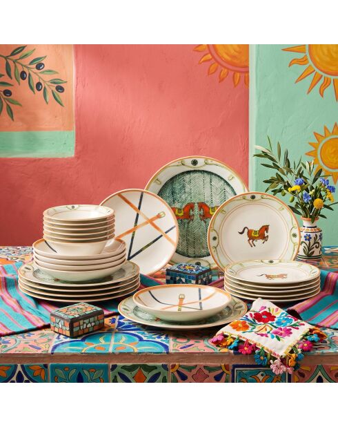 24 pièces Service de table 666Hac2228 multicolores