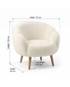 Poltrona Lida bianca - 75x100x42 cm