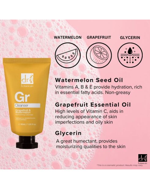 Nettoyant rafraîchissant pamplemousse et pastèque - 30 ml